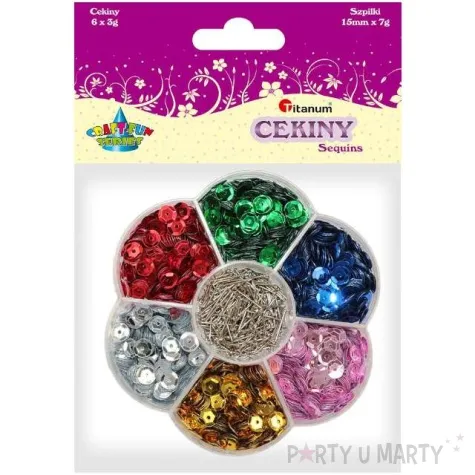 cekiny classic w pudelku mix titanum 15 mm 7 g