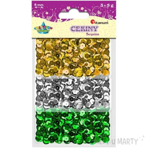 cekiny classic zestaw metalik mix 3 szt titanum