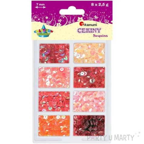 cekiny classic zestaw rozowo czerwony mix titanum 20g 7 mm