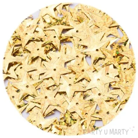 cekiny gwiazdki xl holo zlote 15 mm 120 szt czakos