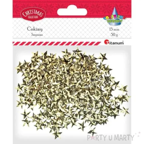 cekiny gwiazdki zloty 1 5cm 30g titanum