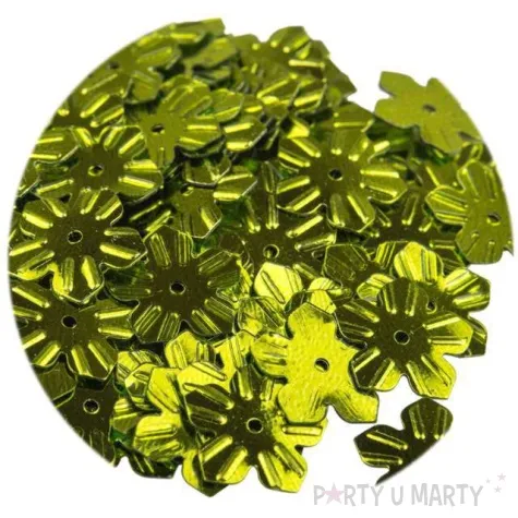 cekiny kwiatki metalic zielone oliwkowe 12 mm 6 g czakos