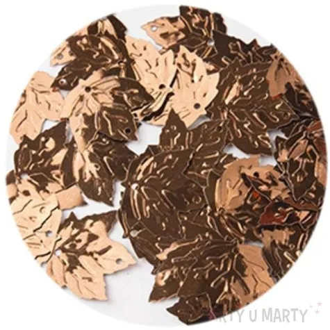 cekiny lisc klonu metalic brazowe 22 mm 40 szt czakos