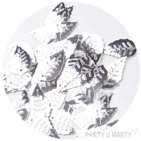 cekiny lisc podluzny metalic srebrne 24 mm 50 szt czakos