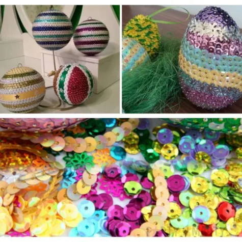 cekiny na sznurku fioletowe 6 mm titanum 2 m