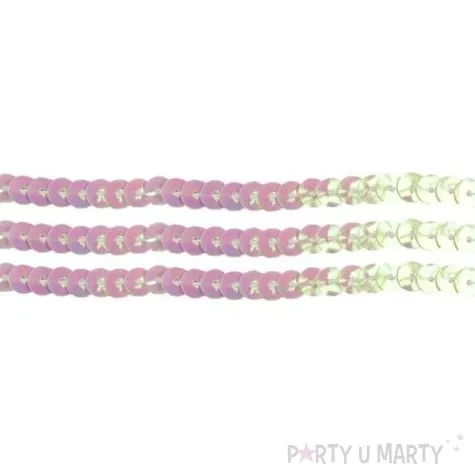 cekiny na sznurku perlowe 6 mm titanum 2 m