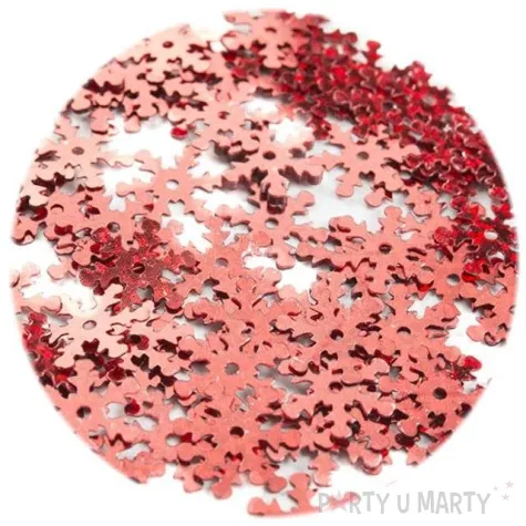 cekiny sniezynki xl holo czerwone 18 mm 200 szt czakos