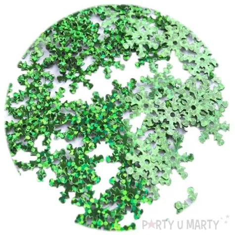 cekiny sniezynki xl holo zielone 18 mm 200 szt czakos