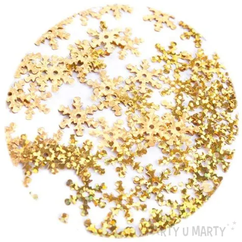 cekiny sniezynki xl holo zlote 18 mm 200 szt czakos