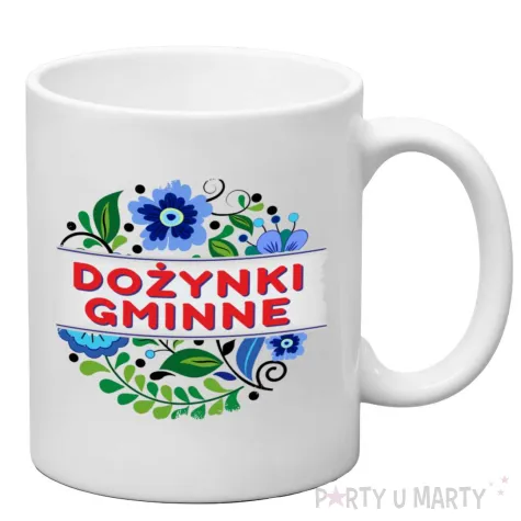 ceramiczny kubek na dozynki gminne kwiaty dekoracja dla starosty swieto plonow 330 ml