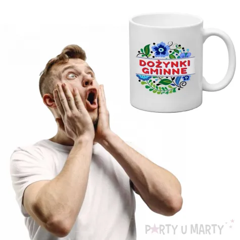 ceramiczny kubek na dozynki gminne kwiaty dekoracja dla starosty swieto plonow 330 ml