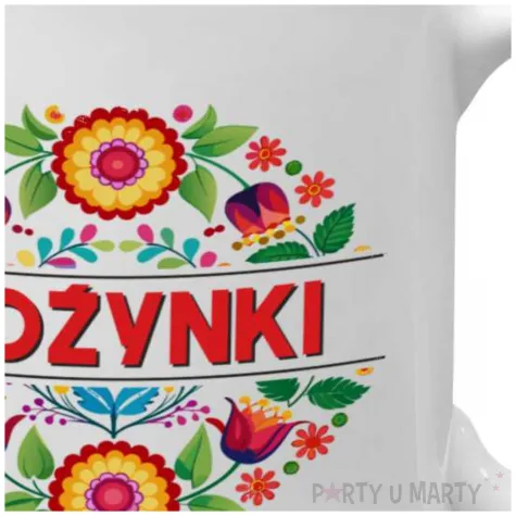 ceramiczny kubek na dozynki gminne ludowe kwiaty dekoracja dla starosty swieto plonow 330 ml