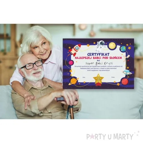 certyfikat najlepsza babcia pod sloncem a4