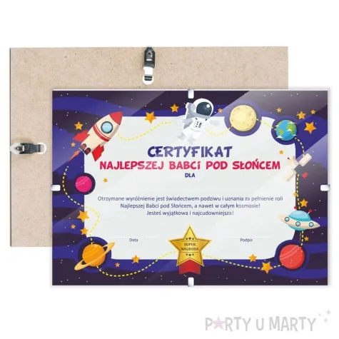 certyfikat najlepsza babcia pod sloncem antyrama a4