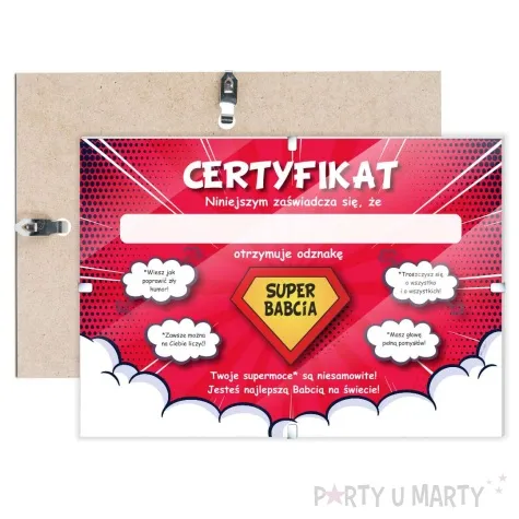 certyfikat super babcia antyrama a4