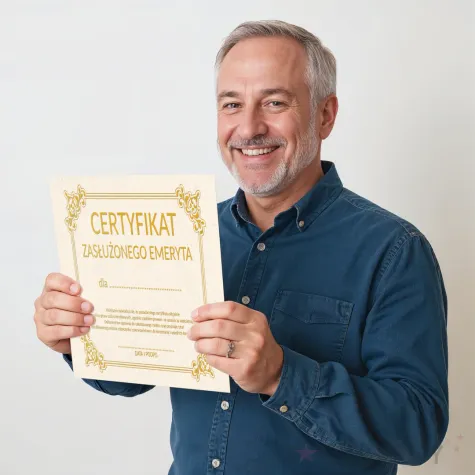 certyfikat zasluzony emeryt 21x30 cm