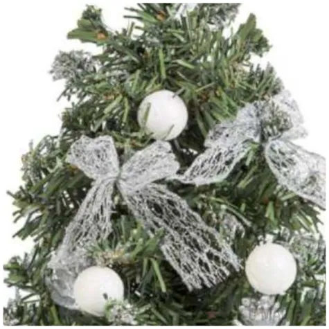 choinka classic mini ozdobiona biala czakos 25 cm