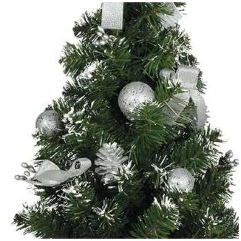 choinka classic mini ozdobiona osniezona zlota guirca 60 cm