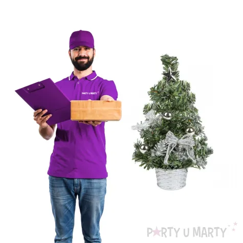 choinka classic mini ozdobiona srebrna akces 20 cm