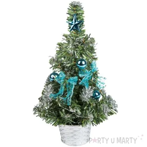 choinka classic mini ozdobiona turkusowa akces 25 cm