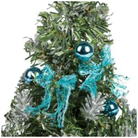 choinka classic mini ozdobiona turkusowa akces 25 cm