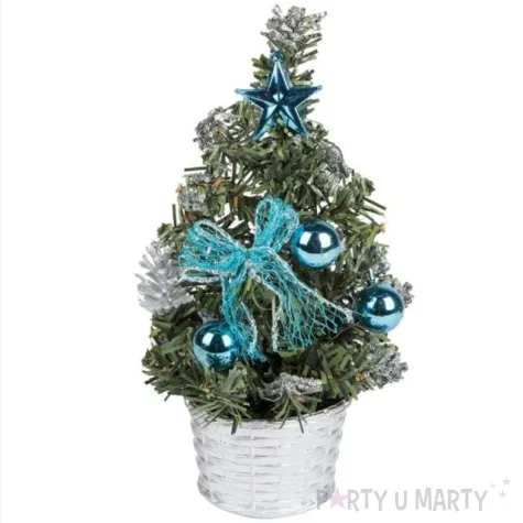 choinka classic mini ozdobiona turkusowa czakos 20 cm