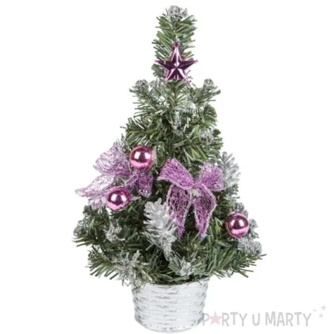 choinka classic mini ozdobiona wrzosowa akces 25 cm