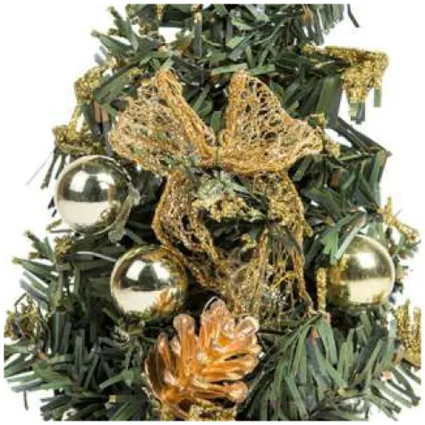 choinka classic mini ozdobiona zlota akces 20 cm