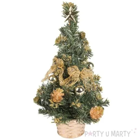 choinka classic mini ozdobiona zlota akces 25 cm