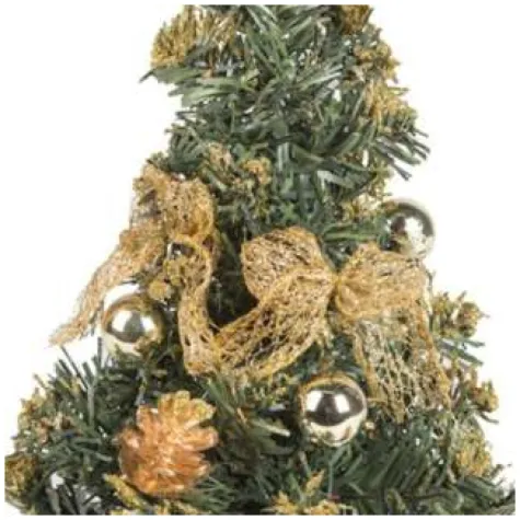 choinka classic mini ozdobiona zlota akces 25 cm