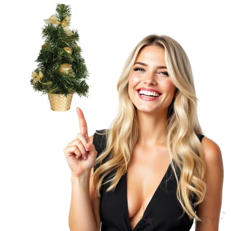 choinka classic mini ozdobiona zlota guirca 40 cm