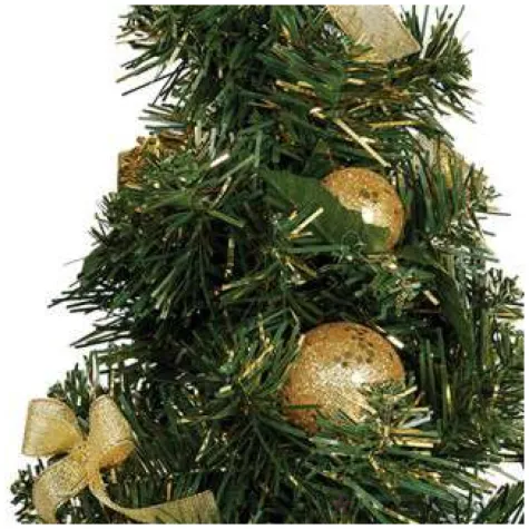 choinka classic mini ozdobiona zlota guirca 40 cm