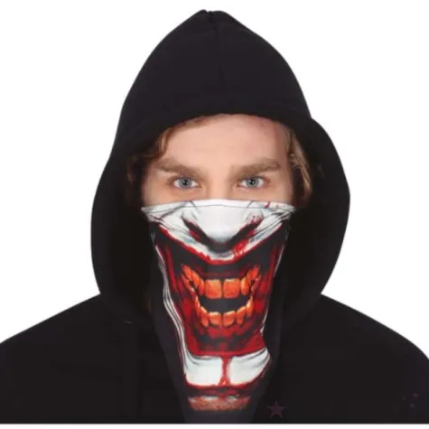 chusta klaun zakrwawione zeby bialo czerwona smiffys