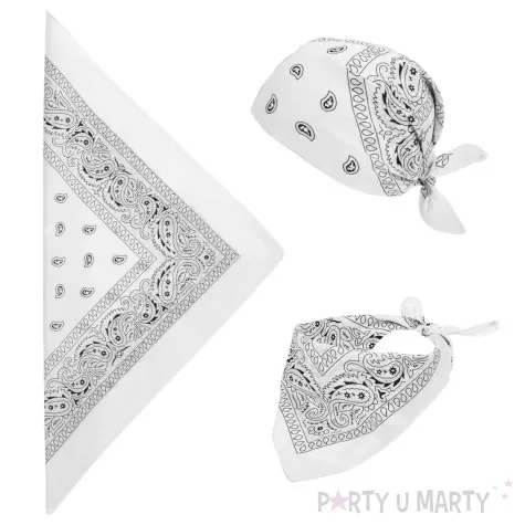 chusta kowbojska bandana bialy widmann