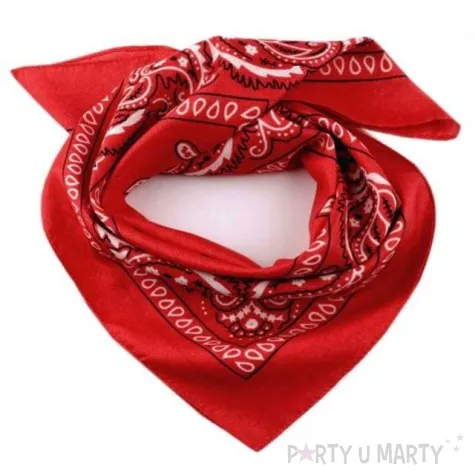 chusta kowbojska bandana czerwona kraszek