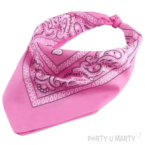 chusta kowbojska bandana rozowy partytino