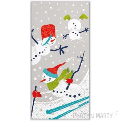 chusteczki balwan na nartach paw 22 cm 10 szt