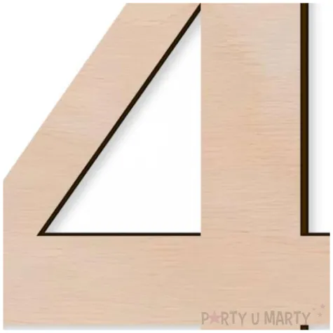 cyfra drewniana times 4 rozm m 70x100 mm
