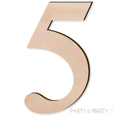 cyfra drewniana times 5 rozm m 62x100 mm