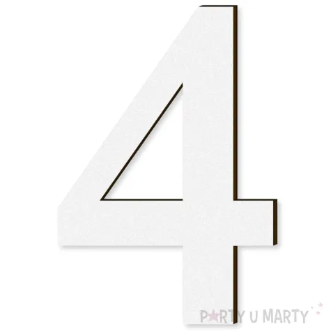 cyfra laminowana times 4 biala rozm m 70x100 mm