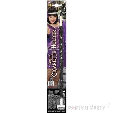 cygaretka retro cekinowa czarna widmann 30 cm