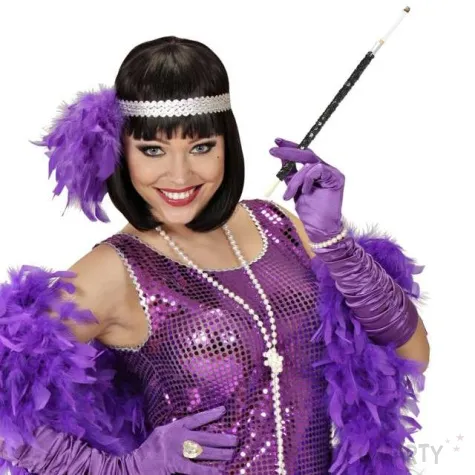 cygaretka retro cekinowa czarna widmann 30 cm