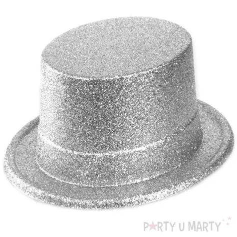 cylinder brokat classic srebrny