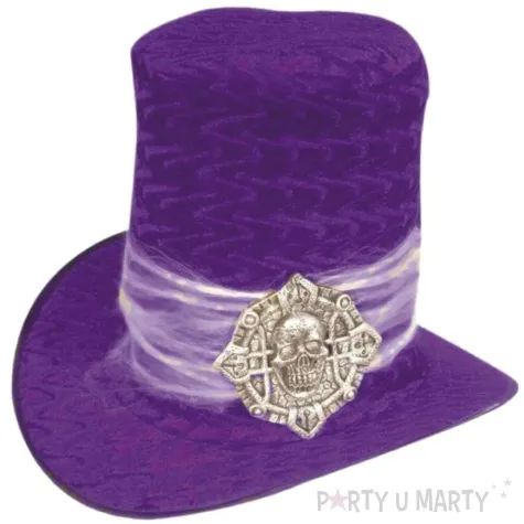 cylinder gotycki z czaszka fioletowy widmann