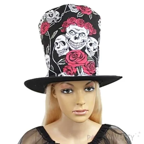 cylinder halloween czaszki i roze