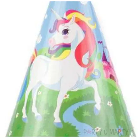 czapeczki jednorozec na lace partypal 6 szt