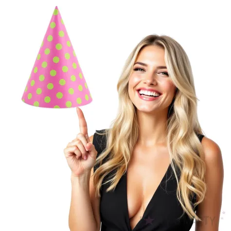 czapeczki kropeczki blekitne rozowy ciemny partydeco 16 cm 6 szt