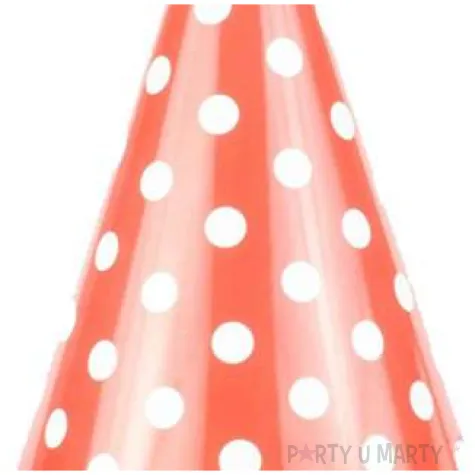 czapeczki kropeczki czerwone partypal 6 szt