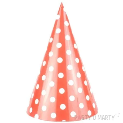 czapeczki kropeczki czerwone partypal 6 szt