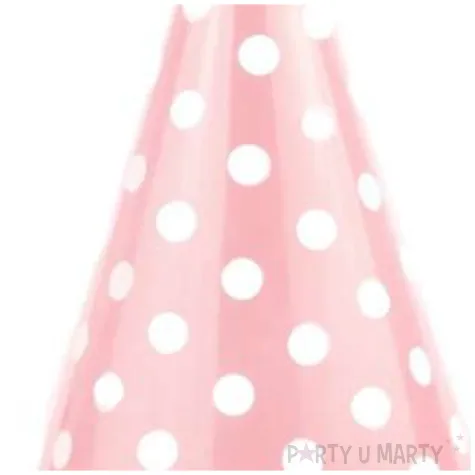 czapeczki kropeczki rozowe partypal 6 szt